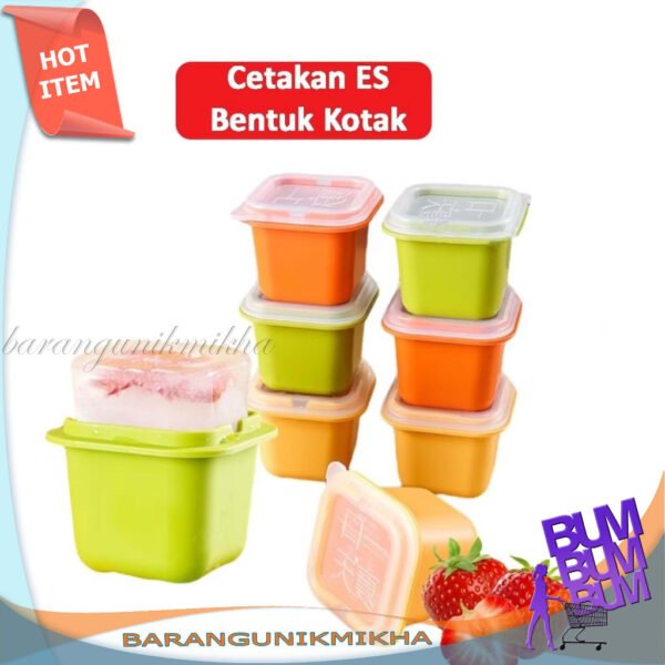 Kotak Mini Cetakan Es Batu Bentuk Kotak Kecil Dengan Tutup