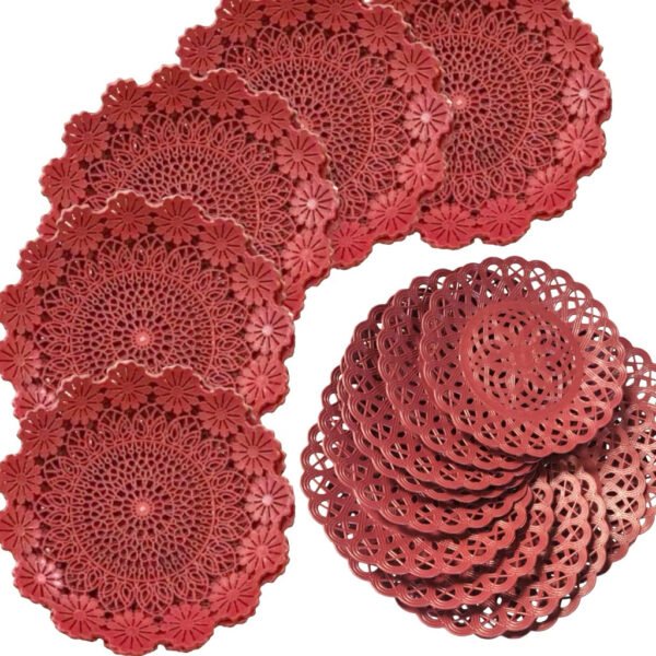 Piring Plastik Rotan Motif Bunga