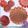 Piring Plastik Rotan Motif Bunga