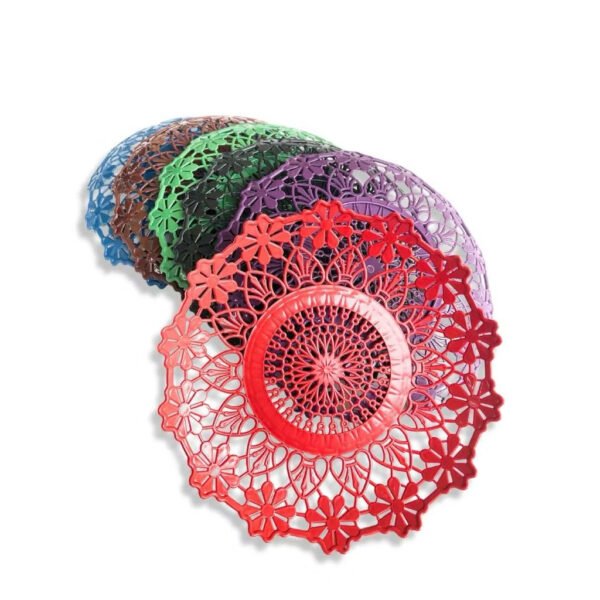 Piring Plastik Rotan Motif Bunga