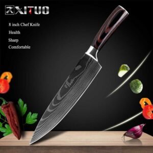 Pisau Dapur Damaskus Stainless Super Tajam Daging