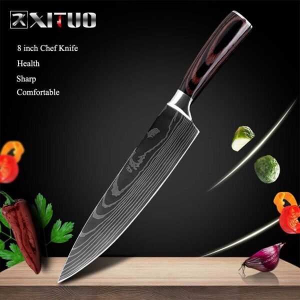 Pisau Dapur Damaskus Stainless Super Tajam Daging