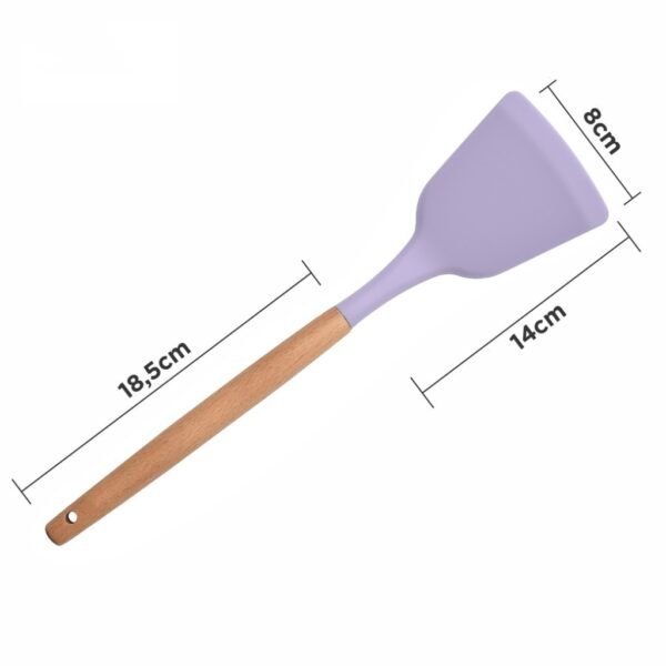 Spatula Silicone Gagang Kayu Tahan Panas