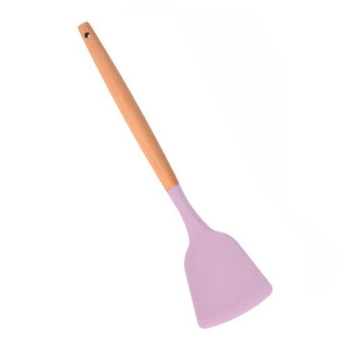 Spatula Silicone Gagang Kayu Tahan Panas