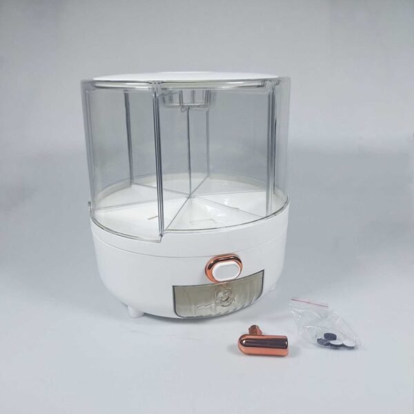 Dispenser Beras Bulat 5Kg Putar 360 Wadah Mewah Estetik