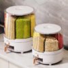 Dispenser Beras Bulat 5Kg Putar 360 Wadah Mewah Estetik