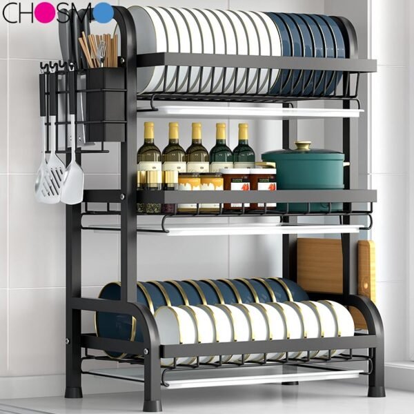 Rak Piring Rak Cuci Piring Penyimpanan Dapur Stainless Steel