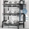 Rak Piring Rak Cuci Piring Penyimpanan Dapur Stainless Steel