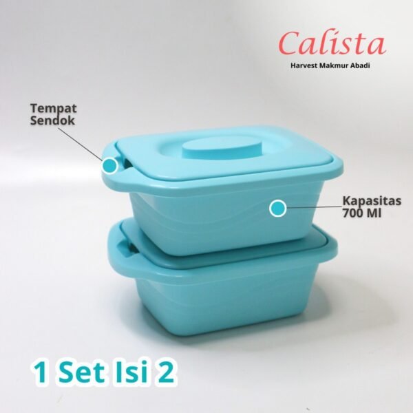 Lotus Square Set isi 2pcs - Calista Tempat Saji Makanan