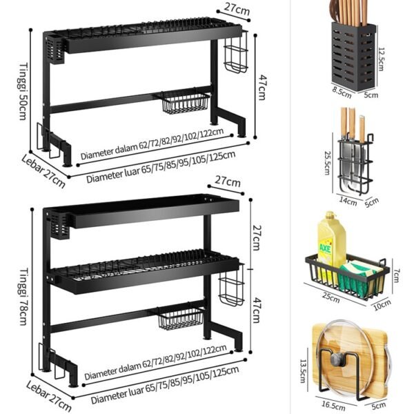Rak Cuci Piring Wastafel Rak Dapur Anti Karat Stainless