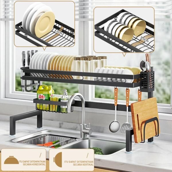Rak Cuci Piring Wastafel Rak Dapur Anti Karat Stainless