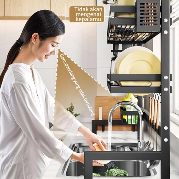 Rak Cuci Piring Wastafel Rak Dapur Anti Karat Stainless