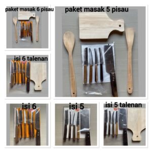 Pisau dapur 1 set isi 5 bahan stainless anti karat