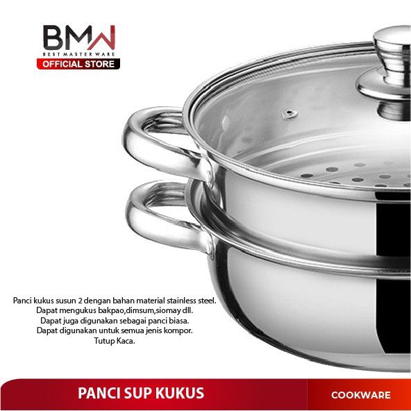 Panci Kukus Set Stainless Steel Panci Sup Steamer