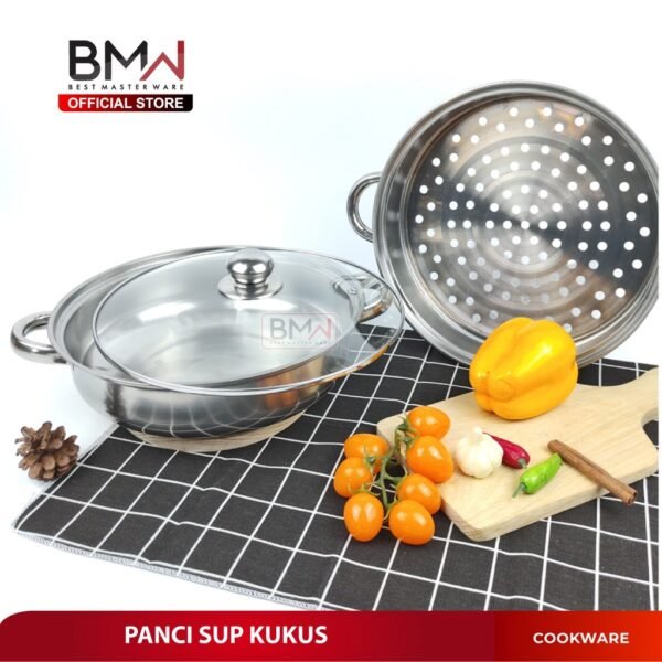 Panci Kukus Set Stainless Steel Panci Sup Steamer