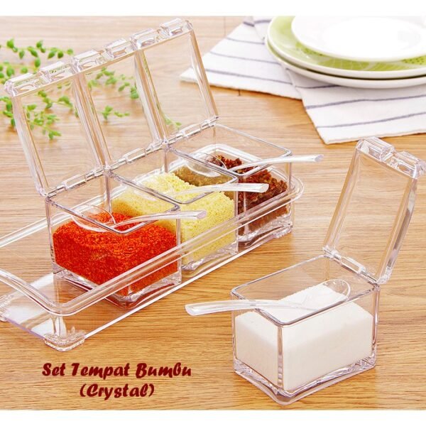 TEMPAT BUMBU CRYSTAL / Crystal Seasoning Box 4in1