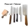 Pisau Set Isi 5 + Talenan Kayu