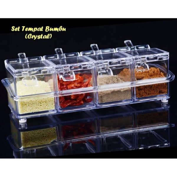 TEMPAT BUMBU CRYSTAL / Crystal Seasoning Box 4in1
