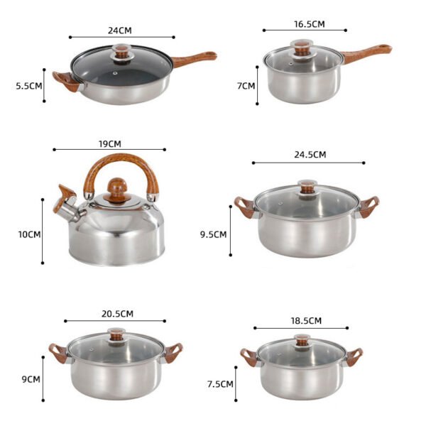 Panci Set Stainless Steel Dengan 6 Pcs
