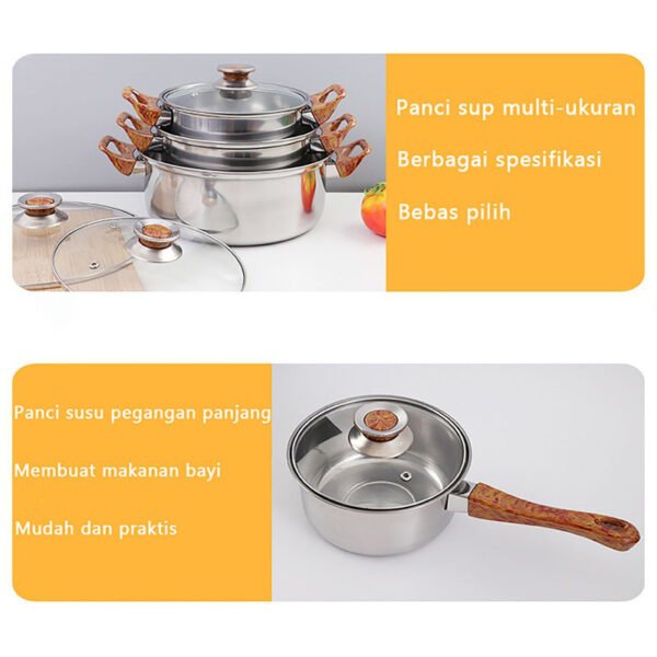 Panci Set Stainless Steel Dengan 6 Pcs