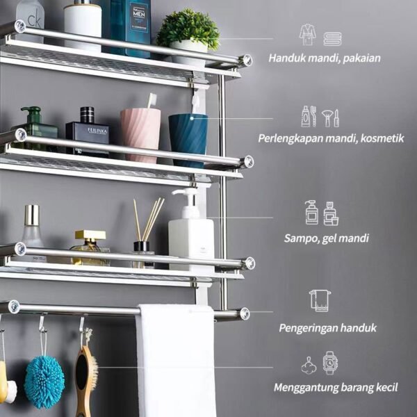 Rak Handuk Gantungan Dinding Stainless Steel