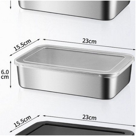 Kotak makanan kulkas stainless anti karat buah sayur daging