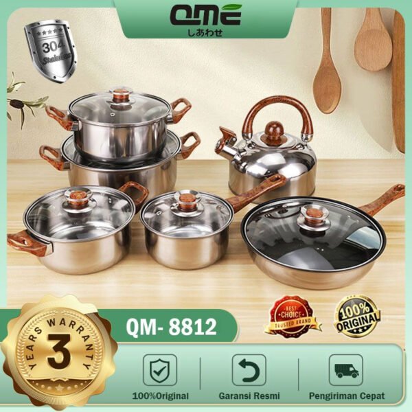 Panci Set Stainless Steel Dengan 6 Pcs