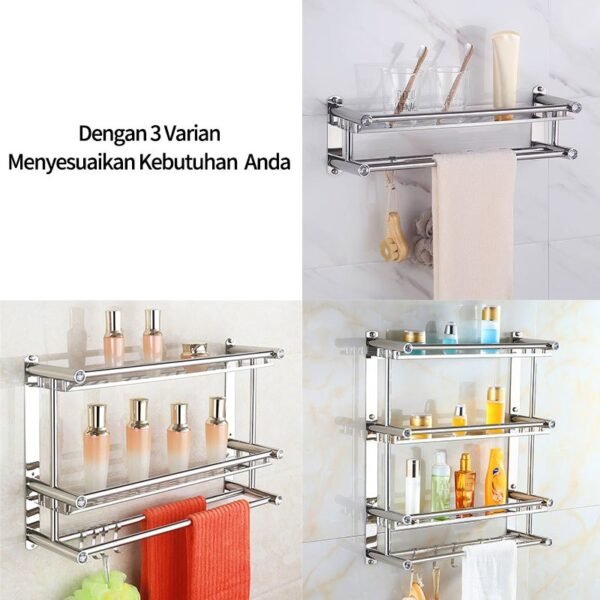 Rak Handuk Gantungan Dinding Stainless Steel