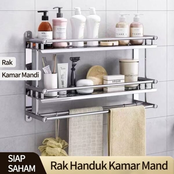 Rak Handuk Gantungan Dinding Stainless Steel
