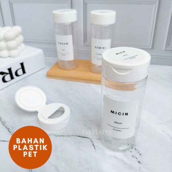 id-11134207-7r98w-lvq1xlqiu5qnd3 Toples Tempat Bumbu Dapur 140ml PUTIH Aesthetic