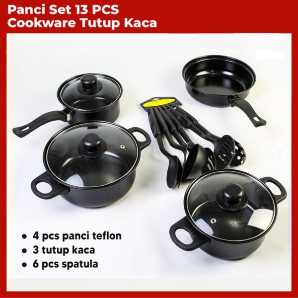 Cookware Panci Set 13 IN 1 Wajan Penggorengan Spatula Set Isi 13Pcs Saucepan