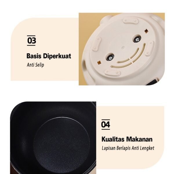Rice Cooker Mini 18CM Coklat Penanak Nasi Serbaguna Panci Listrik