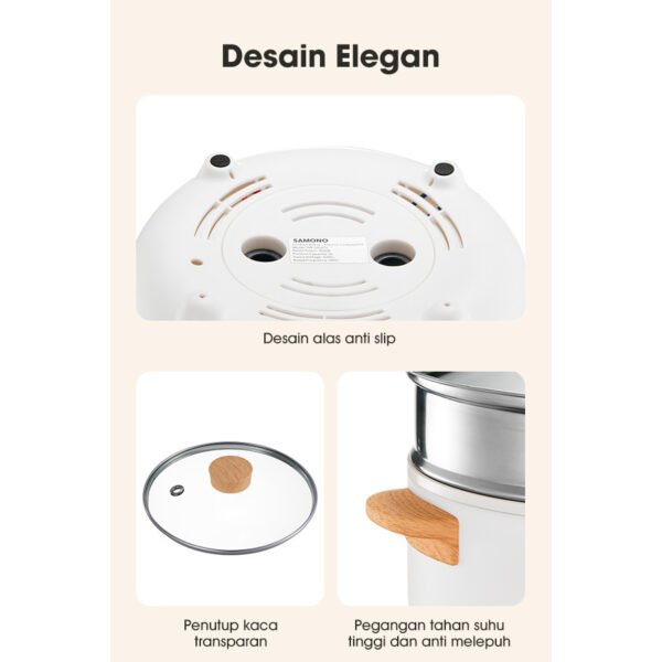 Panci Listrik 2.4L Anti Lengke multifungsi 3 in 1 steamer
