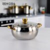 Soup Pot Silver & Gold 20-24cm Stainless Steel
