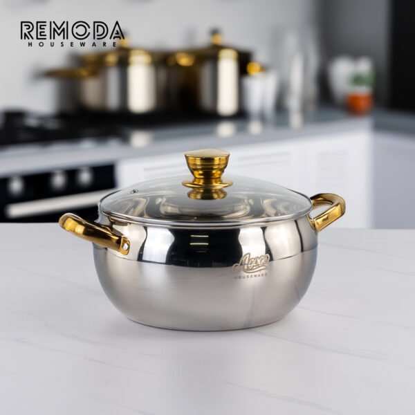 Soup Pot Silver & Gold 20-24cm Stainless Steel