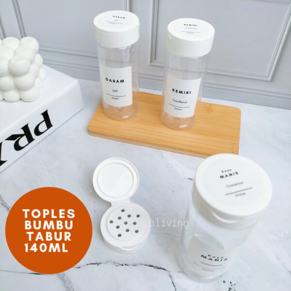 id-11134207-7r992-lvq1xlqipy1b73 Toples Tempat Bumbu Dapur 140ml PUTIH Aesthetic