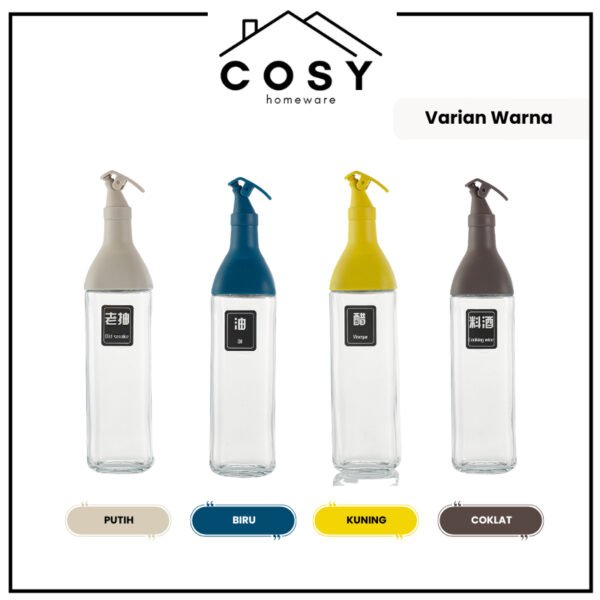 Dispenser Botol Minyak Kaca 480ml Anti Tumpah