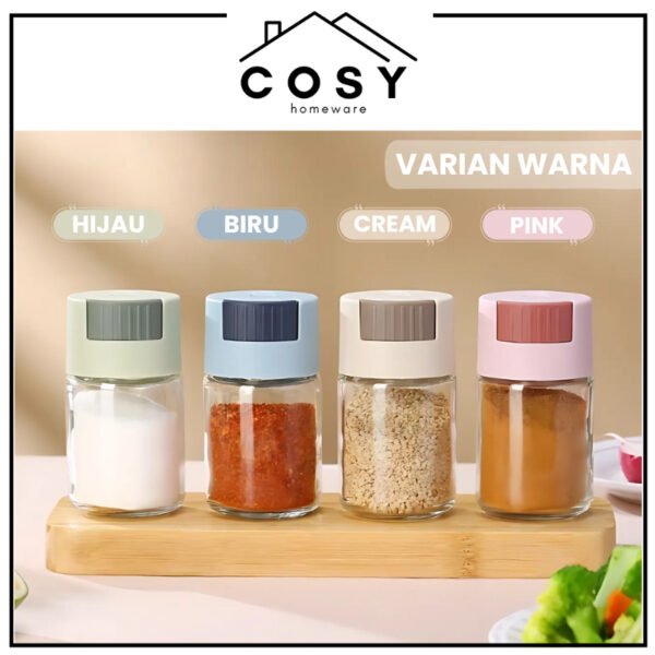 Botol Kaca Tempat Bumbu Garam Gula Tekan Otomatis / Wadah Bumbu