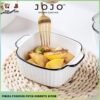 Mangkuk Saji Persegi Keramik Putih Japanese