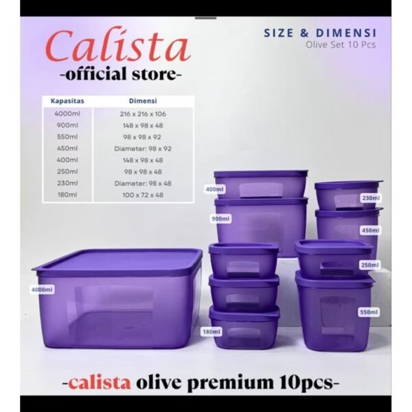Toples / wadah saji Calista OLIVE set 10pcs