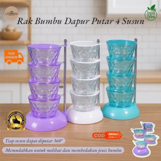 Tempat Bumbu Dapur / Rak Bumbu Dapur Putar 4 Susun