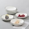Piring Porcelain Emboss Elegant Plate 7 & 8 Inch
