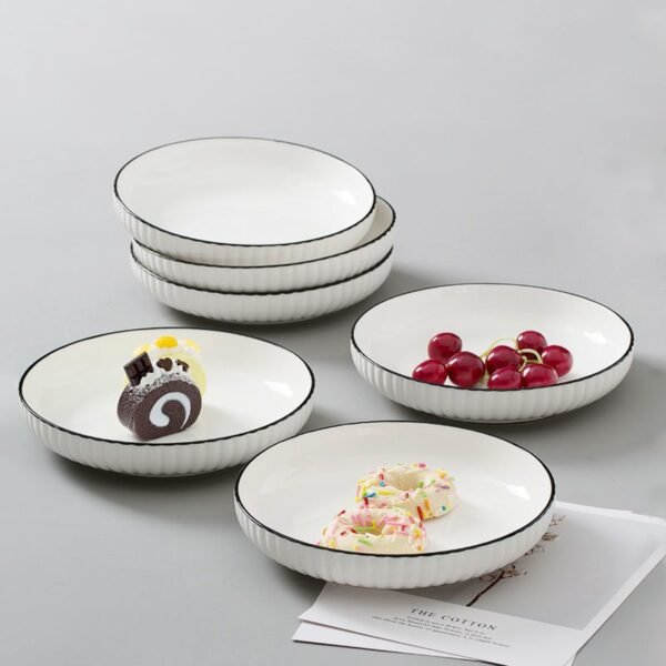 Piring Porcelain Emboss Elegant Plate 7 & 8 Inch