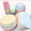 20pcs/set PIRING MANGKOK BASO SUP GELAS PELASTIK