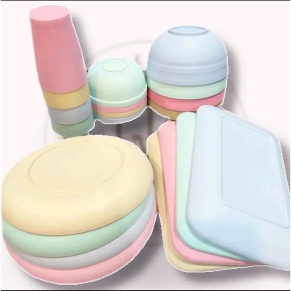 20pcs/set PIRING MANGKOK BASO SUP GELAS PELASTIK