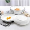 Piring Porcelain Emboss Elegant Plate 7 & 8 Inch