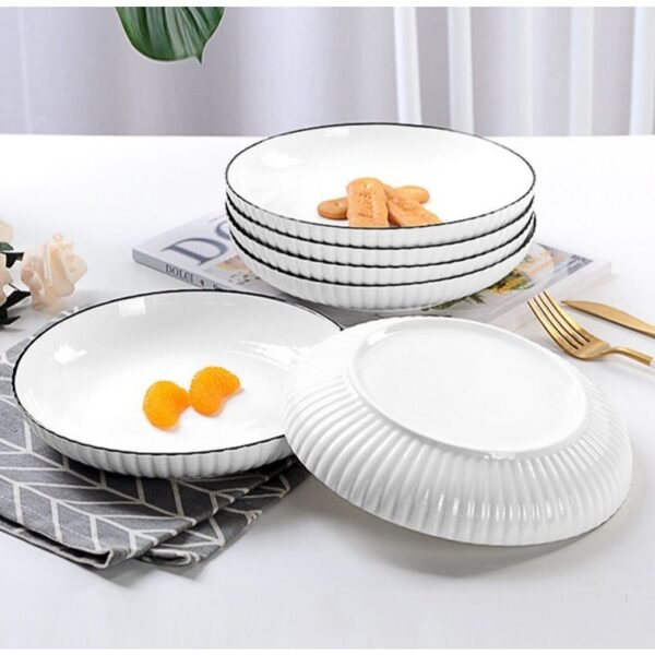 Piring Porcelain Emboss Elegant Plate 7 & 8 Inch