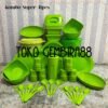 Set Kombo Super 41pcs / Piring segi / Mangkok Segi / Gelas Ulir 450ml