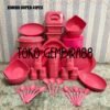 Set Kombo Super 41pcs / Piring segi / Mangkok Segi / Gelas Ulir 450ml