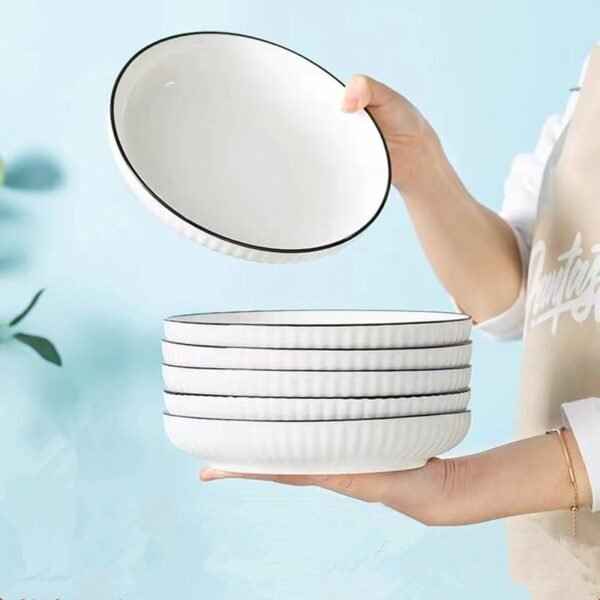 Piring Porcelain Emboss Elegant Plate 7 & 8 Inch